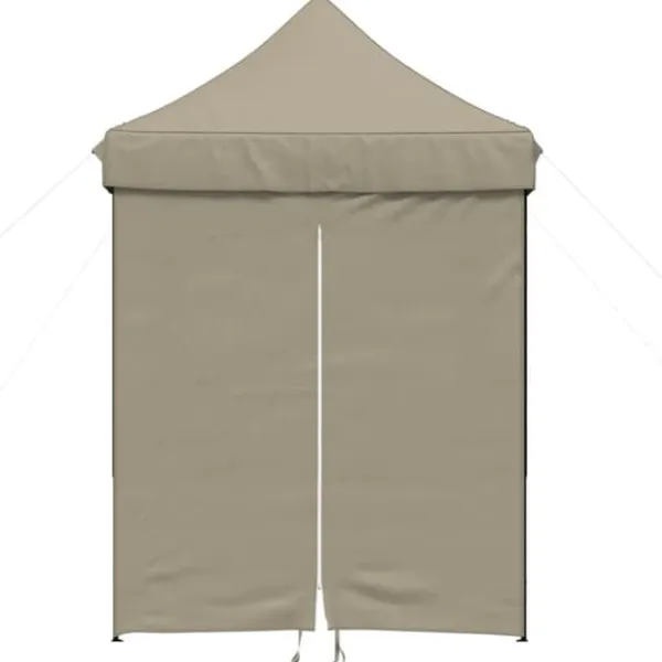 Pop-Up hopfällbart partytält med 4 sidoväggar | Färg: Taupe | Storlek: Rymlig för event