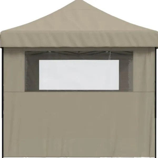 Outlet Pop-Up hopfällbart partytält med 3 sidoväggar - Utomhustält | Färg: Taupe | Storlek: Standard Tält & Lusthus