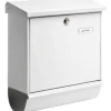 Clearance Postbox Burg Wächter COMFORT-Set 91300 W Stålplatta Vit Nyckellås Postlådor & Brevlådor