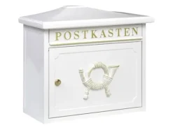 Postbox Burg Wächter SYLT 1883 W Stålplatta Vit Nyckellås
