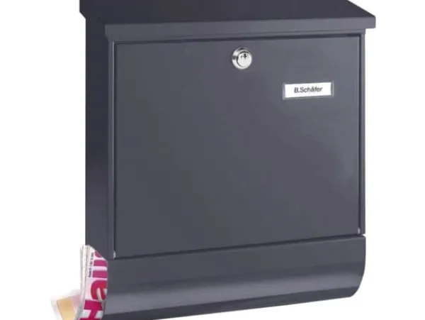 New Postbox Burg Wächter VARIO 8672 ANT Stålplatta Antracit Nyckellås Postlådor & Brevlådor