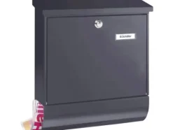 New Postbox Burg Wächter VARIO 8672 ANT Stålplatta Antracit Nyckellås Postlådor & Brevlådor