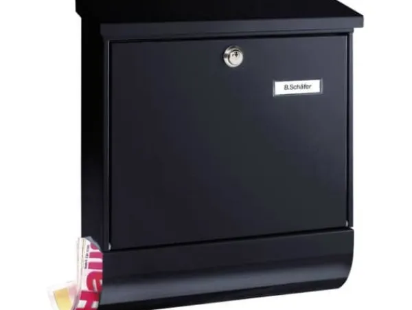 New Postbox Burg Wächter VARIO 8672 S Stålplatta Svart Nyckellås Postlådor & Brevlådor