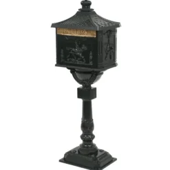 Outlet Postlåda på stolpe vintage stil rostfri aluminium grön Postlådor & Brevlådor