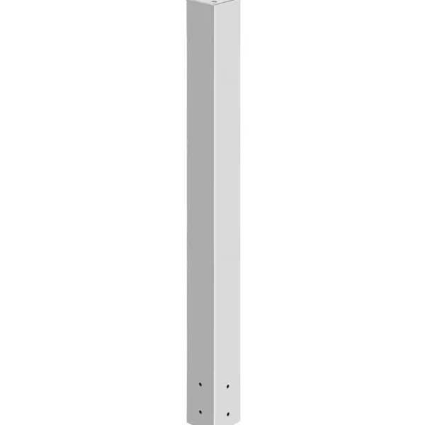 Postlådestolpe, 43" hög, vit pulverlackerad, Q235 stålstativ, ytmonterad för trottoar och gata, universal för utomhus.