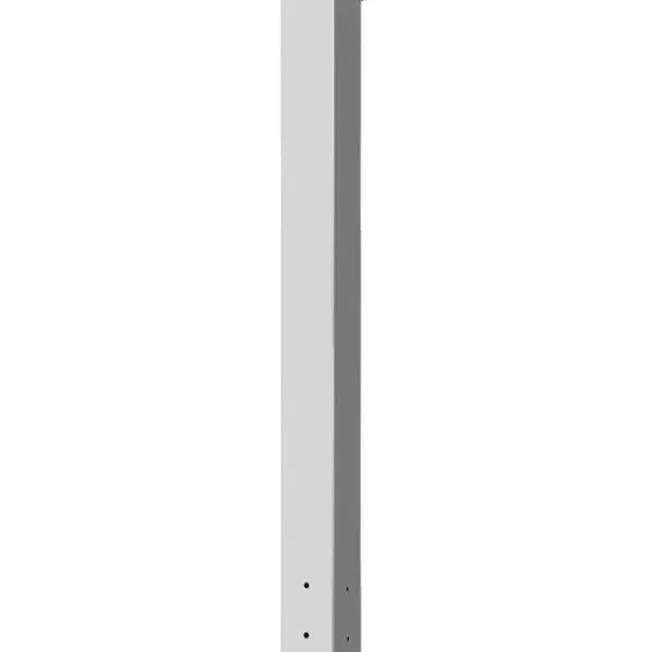 Postlådestolpe, 43" hög, vit pulverlackerad, Q235 stålstativ, ytmonterad för trottoar och gata, universal för utomhus.