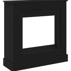 Outlet Öppen spis infattning svart ek 90x30x90 cm konstruerat trä Öppna Spisar