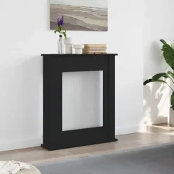 Best Öppen spis infattning svart ek 75x20x87,5 cm konstruerat trä Öppna Spisar