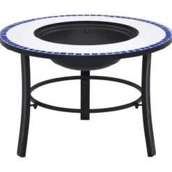 Hot Öppna spisar - Living Eldfat med mosaik blå och vit 68cm keramik Öppna Spisar