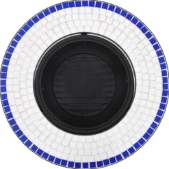 Hot Öppna spisar - Living Eldfat med mosaik blå och vit 68cm keramik Öppna Spisar