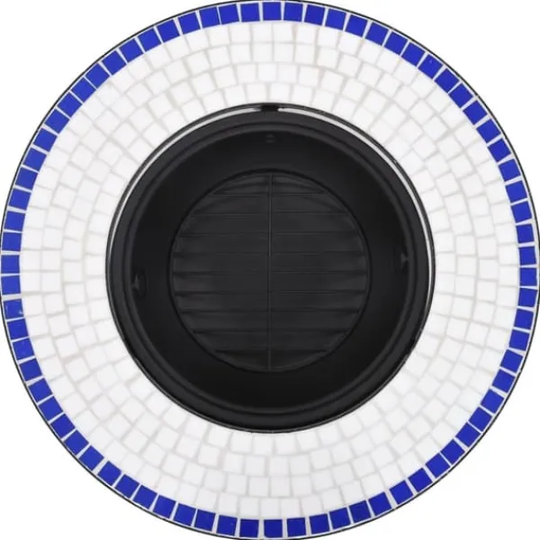 Hot Öppna spisar - Living Eldfat med mosaik blå och vit 68cm keramik Öppna Spisar