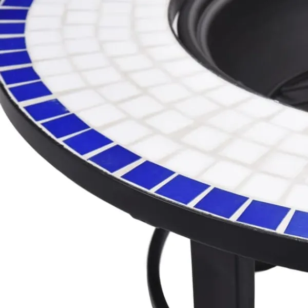 Hot Öppna spisar - Living Eldfat med mosaik blå och vit 68cm keramik Öppna Spisar