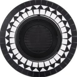 Sale Öppna spisar - Living Eldfat med mosaik svart och vit 68cm keramik Öppna Spisar