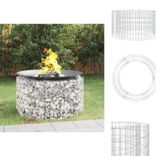 Öppna spisar - Living Gabion för eldstad Ø 100 cm galvaniserat järn