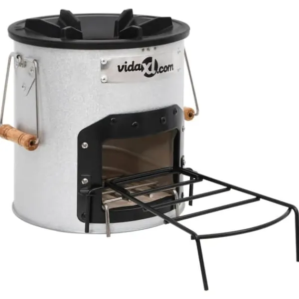 Discount Öppna spisar - Living Vedeldad campingspis silver 45x25x26 cm stål Öppna Spisar