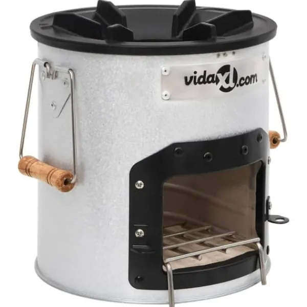 Discount Öppna spisar - Living Vedeldad campingspis silver 45x25x26 cm stål Öppna Spisar