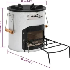 Discount Öppna spisar - Living Vedeldad campingspis silver 45x25x26 cm stål Öppna Spisar