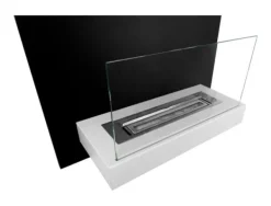 Discount Öppna spisar Bio-eldplats BOARD väggmonterad biokamin 45 cm x 47 cm x 16,5 cm med glas kan användas som skrivtavla svartvit ekologisk eldstad Öppna Spisar