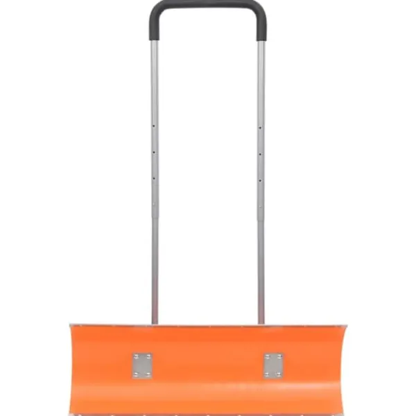 Outlet Praktisk snöskyffel med utdragbart handtag och vändbart blad | Färg: Orange | Storlek: 96 cm stålblad Snöborttagning