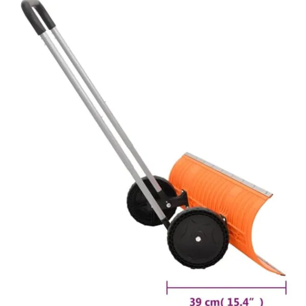 Outlet Praktisk snöskyffel med utdragbart handtag och vändbart blad | Färg: Orange | Storlek: 96 cm stålblad Snöborttagning