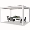 Hot PRIMEYARD Pergola 3x4 m vita stolpar av aluminium med lamelltak av aluminium terrasstak Valvbågar, Spaljéer, Bersåer & Pergolor