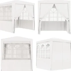 Professionellt partytält med väggar 2,5x2,5 m vit 90 g/m² - Partytält - Festtält - Home & Living