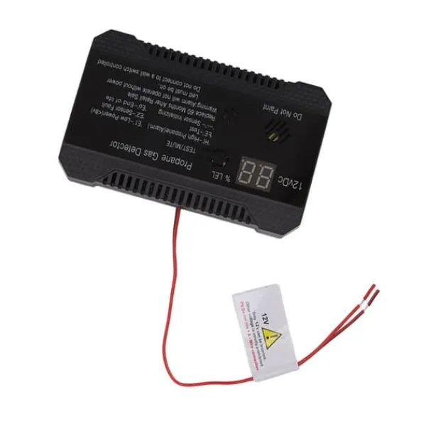 Propangasdetektor för husbil med högt 85dB larmljud - UL-certifierad sensor (svart)