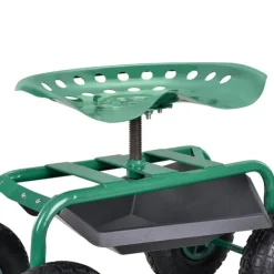 Clearance [pro.tec]® Trädgårdsvagn - till plantering, trädgårdsarbete Stöd Med Hjul, Säten & Knäskydd För Trädgårdsskötsel