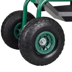 Clearance [pro.tec]® Trädgårdsvagn - till plantering, trädgårdsarbete Stöd Med Hjul, Säten & Knäskydd För Trädgårdsskötsel