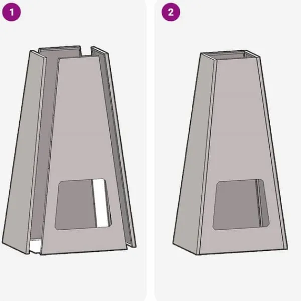 Pyramidformad eldstad i väderbeständigt stål - Perfekt för utomhusbruk | Storlek: 50x35x100 cm