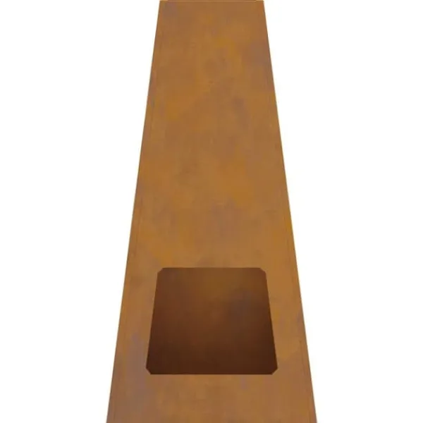 Pyramidformad eldstad i väderbeständigt stål - Perfekt för utomhusbruk | Storlek: 50x35x100 cm