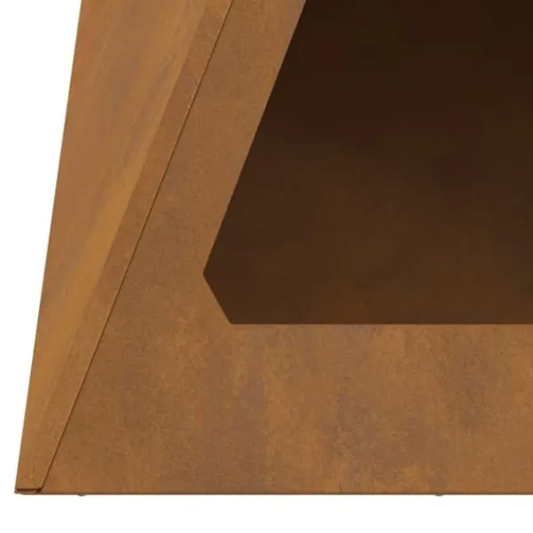 Sale Pyramidformad eldstad i väderbeständigt stål | Storlek: 50x50x51 cm | Färg: Stålgrå Öppna Spisar