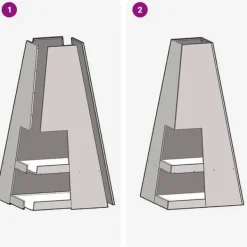 Pyramidformad vedeldad eldplats med vedförvaring - Rostbeständig stål | Färg: Svart | Storlek: 50x50x100 cm