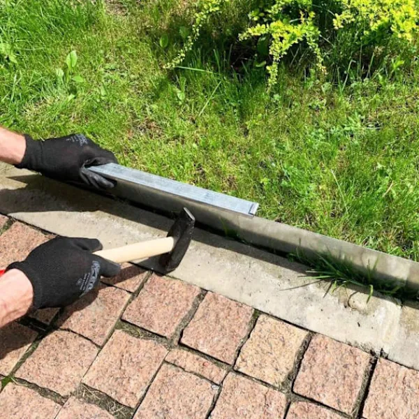 Rabattkant, Gräskant, Trädgårdskant, Kantplåt, Gräsmattkant metall Alu/Zink (längd 10m 15m / höjd 15cm 20cm 25cm), Längd GS:15 m, Bred:15 cm