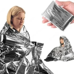 Online Räddningsfilt | Överlevnadsfilt | Nödfilt av Silverfolie mot Väder och Vind 160×210 cm Beredskapsplaner