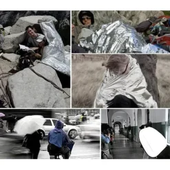 Online Räddningsfilt | Överlevnadsfilt | Nödfilt av Silverfolie mot Väder och Vind 160×210 cm Beredskapsplaner