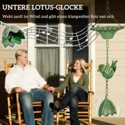 Sale Regnkedja 3-pack, 123 cm, metall med fåglar & klocka, med upphängning, grön Trädgårdsprydnader