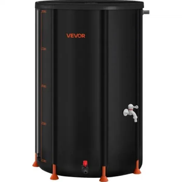 Regntunna, 380 L, 70x103 cm, Svart, PVC