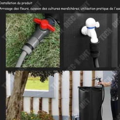 Regnvatteninsamlare - TD - 380L - PVC - Svart färg - Överjordisk tank