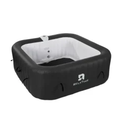 Online Rektangulär 6-personers bubbelpool - RELXTIME - 130 jetstrålar - Svart - Filter och överdrag ingår Spa & Utomhusbad