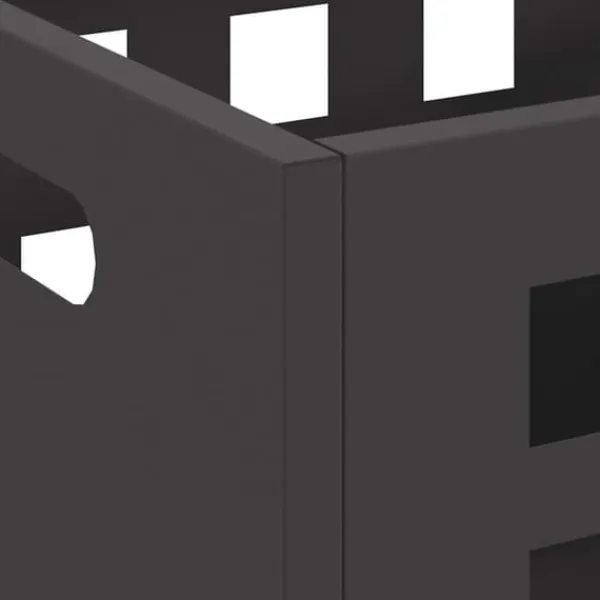 Online Rektangulär utomhuseldstad i svart stål | Storlek: 50x30x40 cm Öppna Spisar