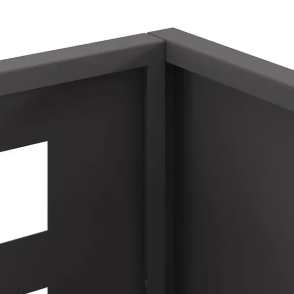 Online Rektangulär utomhuseldstad i svart stål | Storlek: 50x30x40 cm Öppna Spisar