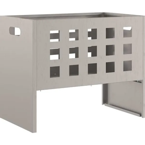 New Rektangulär vedeldad eldstad i Corten stål | Storlek: 50x30x40 cm | Färg: Brun Vedeldade Kaminer