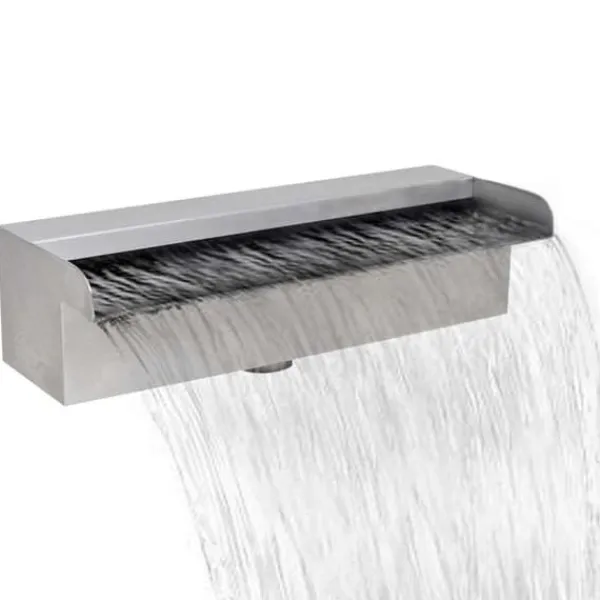 vidaXL Rektangulärt Vattenfall Poolfontän i rostfritt stål 30 cm