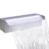 vidaXL Rektangulärt Vattenfall Poolfontän med LEDs i rostfritt stål 30 cm - Fontäner