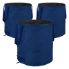 Outlet Relaxdays 3 självstående trädgårdssäckar, 85 l, pop-up system, 3 handtag vardera, UV-resistenta, vattentäta, blå Trädgårdskorgar