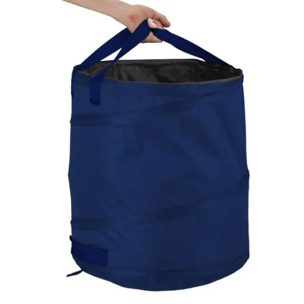 Outlet Relaxdays 3 självstående trädgårdssäckar, 85 l, pop-up system, 3 handtag vardera, UV-resistenta, vattentäta, blå Trädgårdskorgar