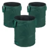 Relaxdays Självbärande trädgårdsavfallspåsar, 3-pack, 90 L, 3 handtag, soptunna, UV-beständig, vattentät, grön Trädgårdskorgar