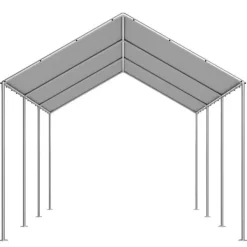 Reservtak för carport - Presenning 3 x 6 m - UV-beständig - Vattentät - Kraftig - Med bollsnoddar - Ram ingår ej - Grå