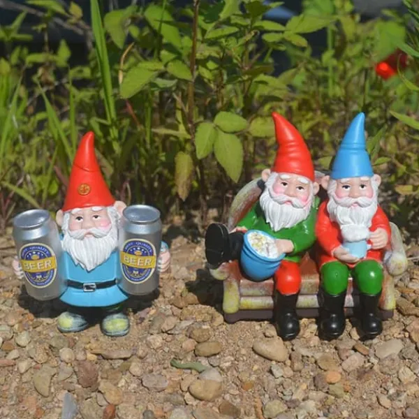 Resin Öl Dvärg Skulptur Trädgårdsdekoration Trädgårdsgnome Staty Dekor för Trädgård Skrivbordsväxt